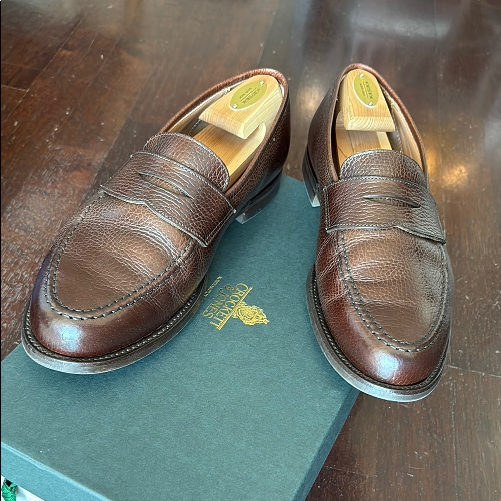 James Bond shoe- Crockett & Jones Brown Leather Loafers